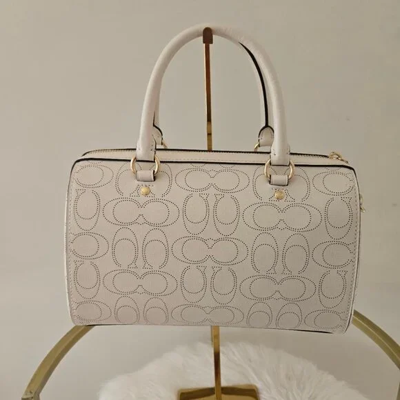 Coach Rowan Satchel/Crossbody Bag Chalk/Gold (LIKE NEW!) - Picture 6 of 13
